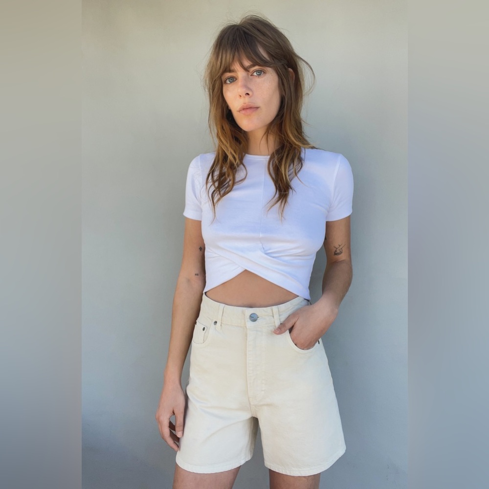 ZARA Knotted Hem Top